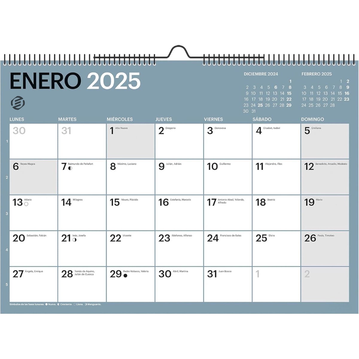 Equivera Jaarkalender 2025 - Maandkalender - Jaar Kalender - Jaarkalender - Jaarplanner - Kalender 2025