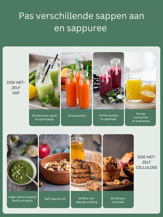 JUILIST® Sapcentrifuges Groenten En Fruit - Slowjuicer - Sapcentrifuges - Juicer Machine - Juicer - 3 Instellingen - Met Reinigingsborstel - Gemakkelijk Te Reinigen - Krachtige Motor - Ingebouwde Schuimafscheider - Bescherming Tegen Oververhitte van JUILIST — afbeelding 2