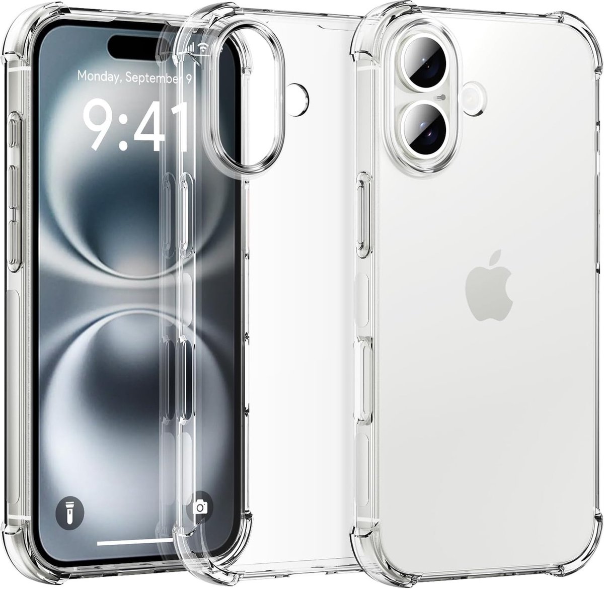 Hoesje geschikt voor iPhone 16 Plus shockproof backcover – transparant