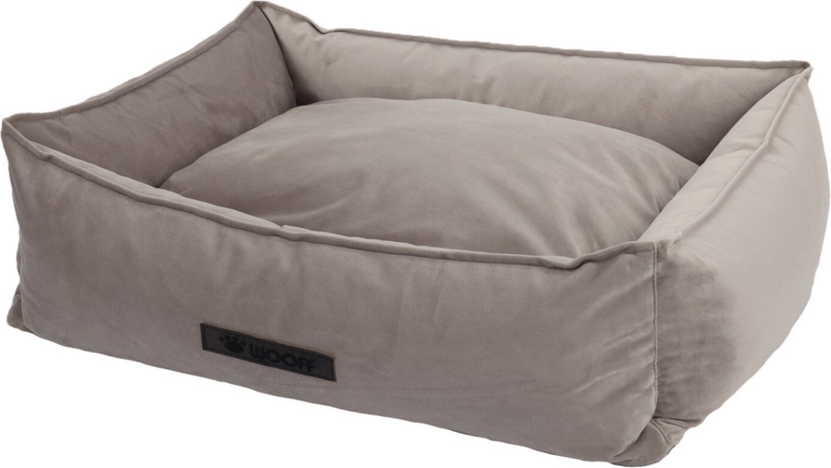 Wooff Cocoon Velours - Hondenkussen - 60x40x18 cm Grijs Small