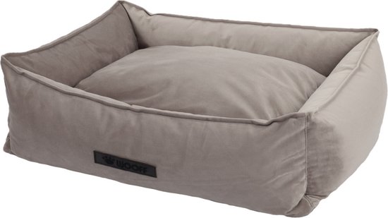 Wooff Cocoon Velours - Hondenkussen - 60x40x18 cm Grijs Small