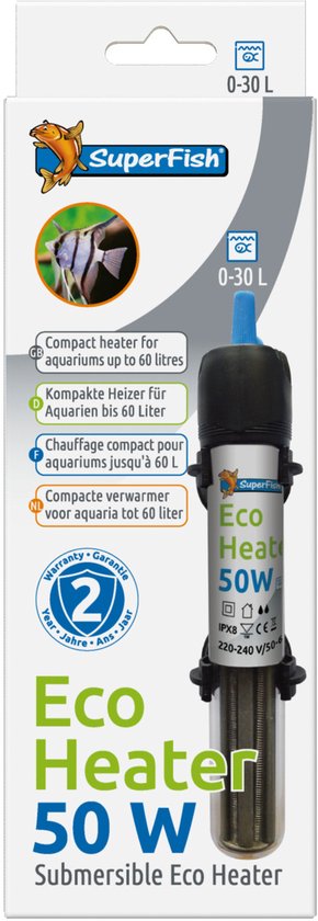Superfish Eco Heater 50w 17cm (0-30ltr)