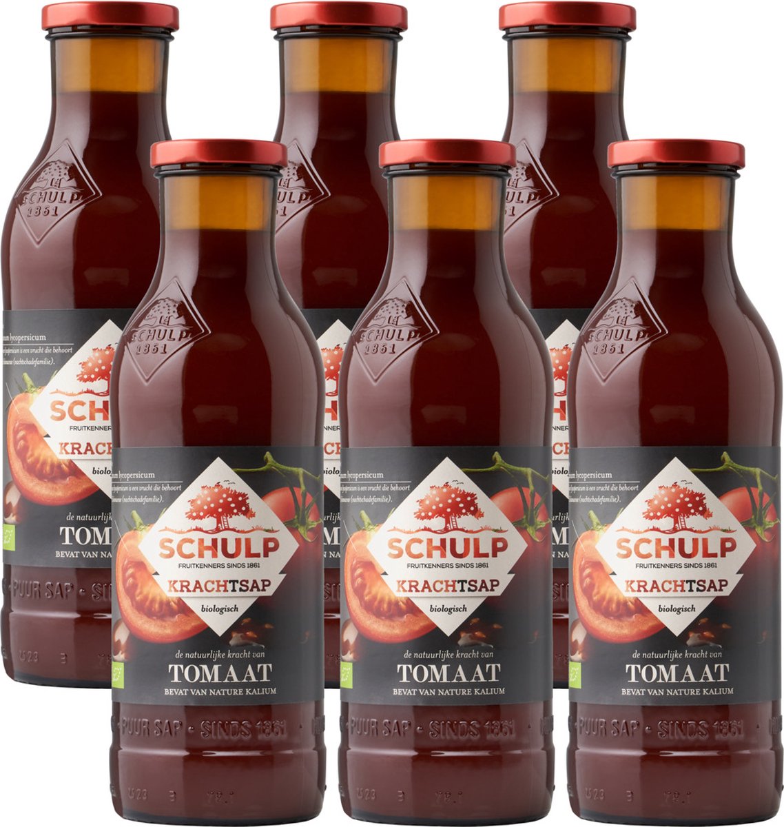 Schulp Tomatensap Puur Krachtsap Biologisch 6 x 0,75 liter