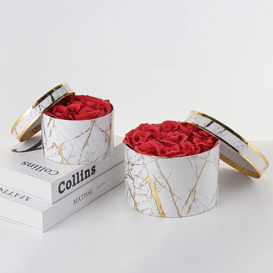 Celebration Ronde doos geschenkdoos met deksel 150 x 150 mm bloem box zwart
