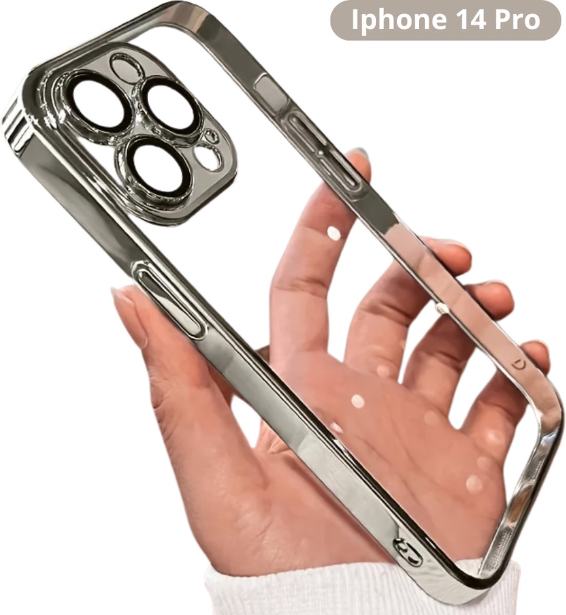 Bovista Telefoon Hoesje - Telefoonhoesjes - Phone Case - Shockproof - Premium Protection - Geschikt Voor iPhone 14 Pro - Zilvergrijs