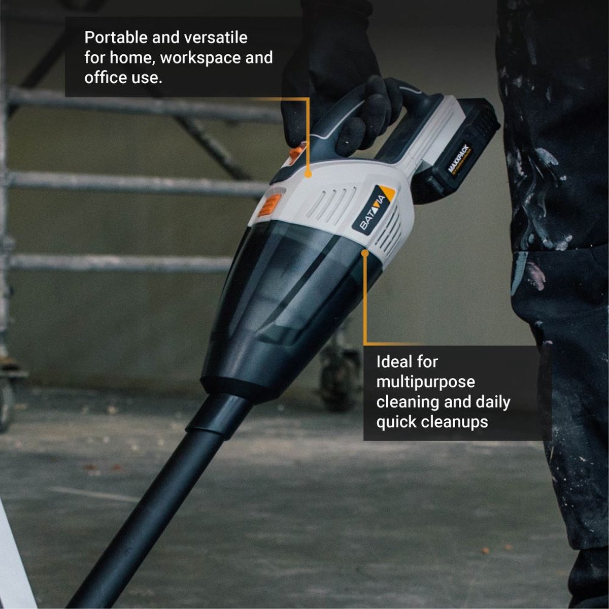 Batavia Accu Handstofzuiger 18V Grijs 0.50L Inclusief - afbeelding 3