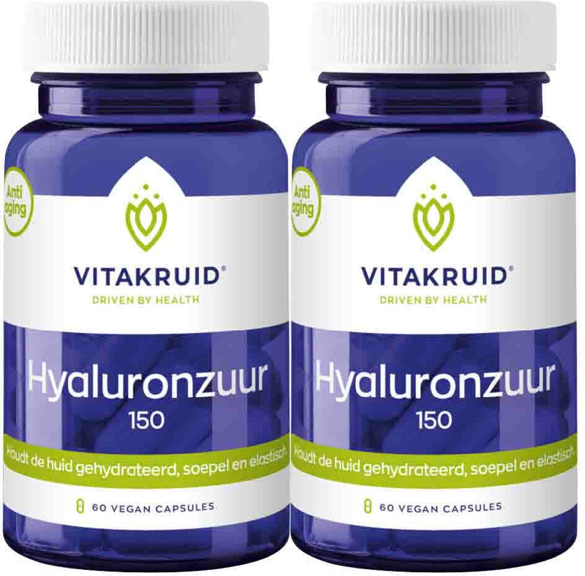 Vitakruid Hyaluronzuur 150 - 2 x 60 vegacapsules - Voordeelverpakking