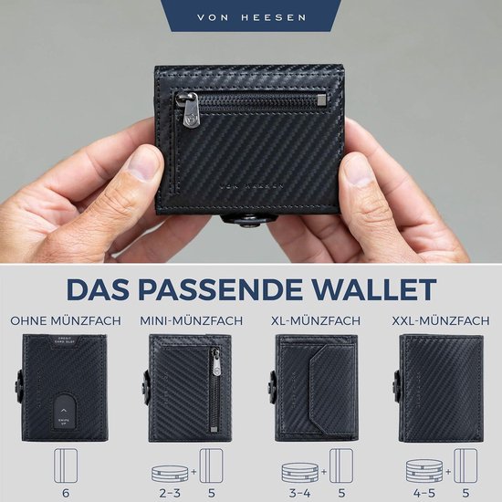 Von Heesen Slim Wallet RFID ohne Münzfach/8 Kreditkartenfächer blue ab