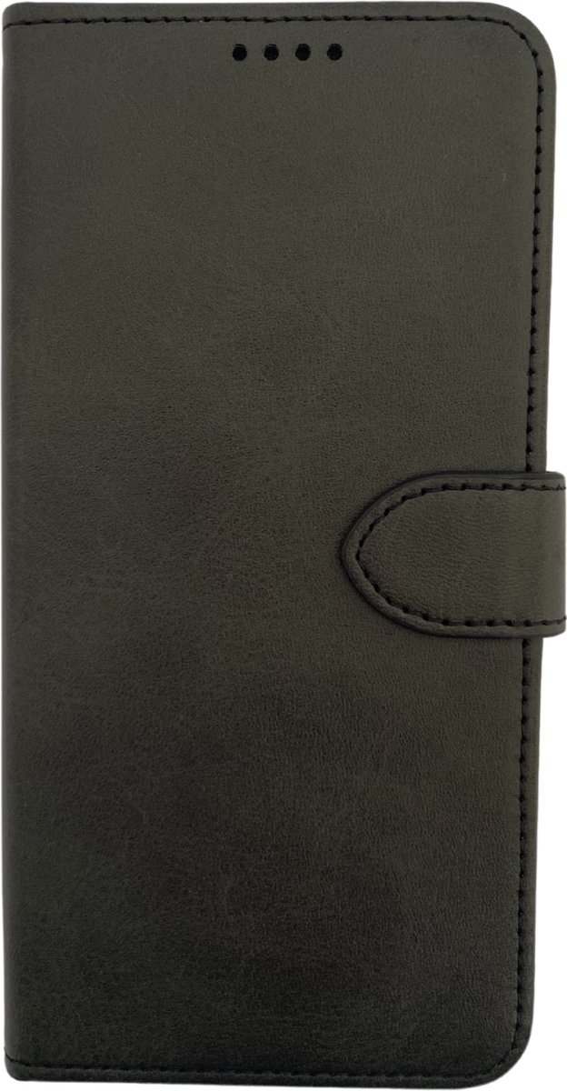 Smartphonehoes - telefoonhoesje met pasjeshouder - geschikt voor iPhone 15 - zwart - bookcase