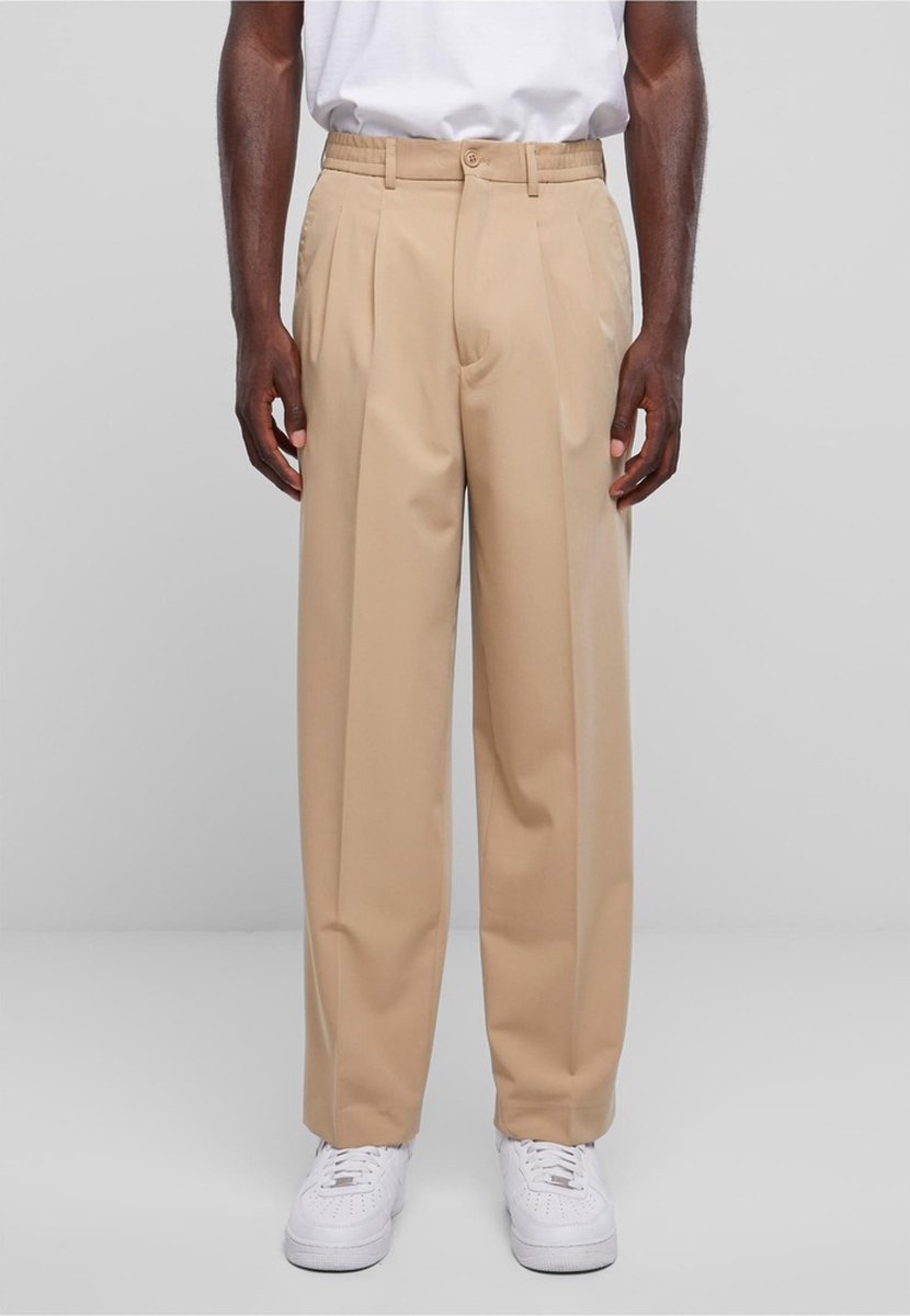 Urban Classics Wide fit Broek rechte pijpen Taille 40 inch Beige