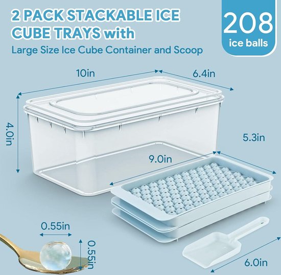 Plasticforte IJsblokjesvorm - met deksel - 12 ijsklontjes - kunststof