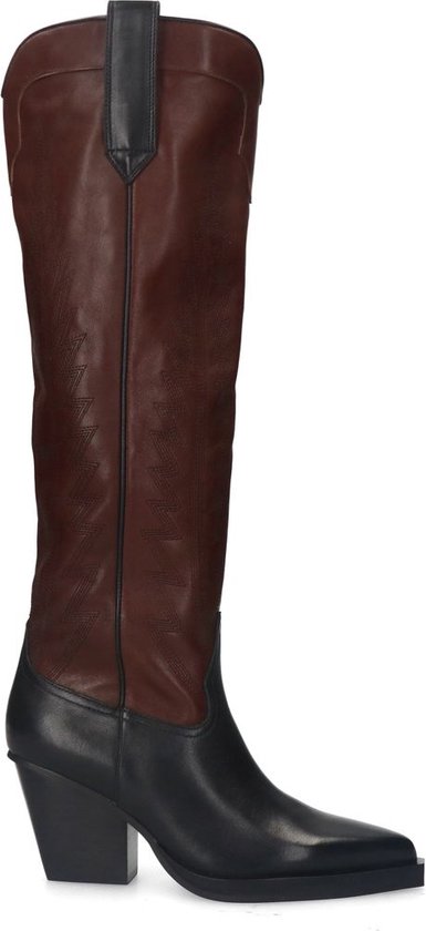 Sacha Dames Bordeaux hoge leren cowboylaarzen Maat 36 bol