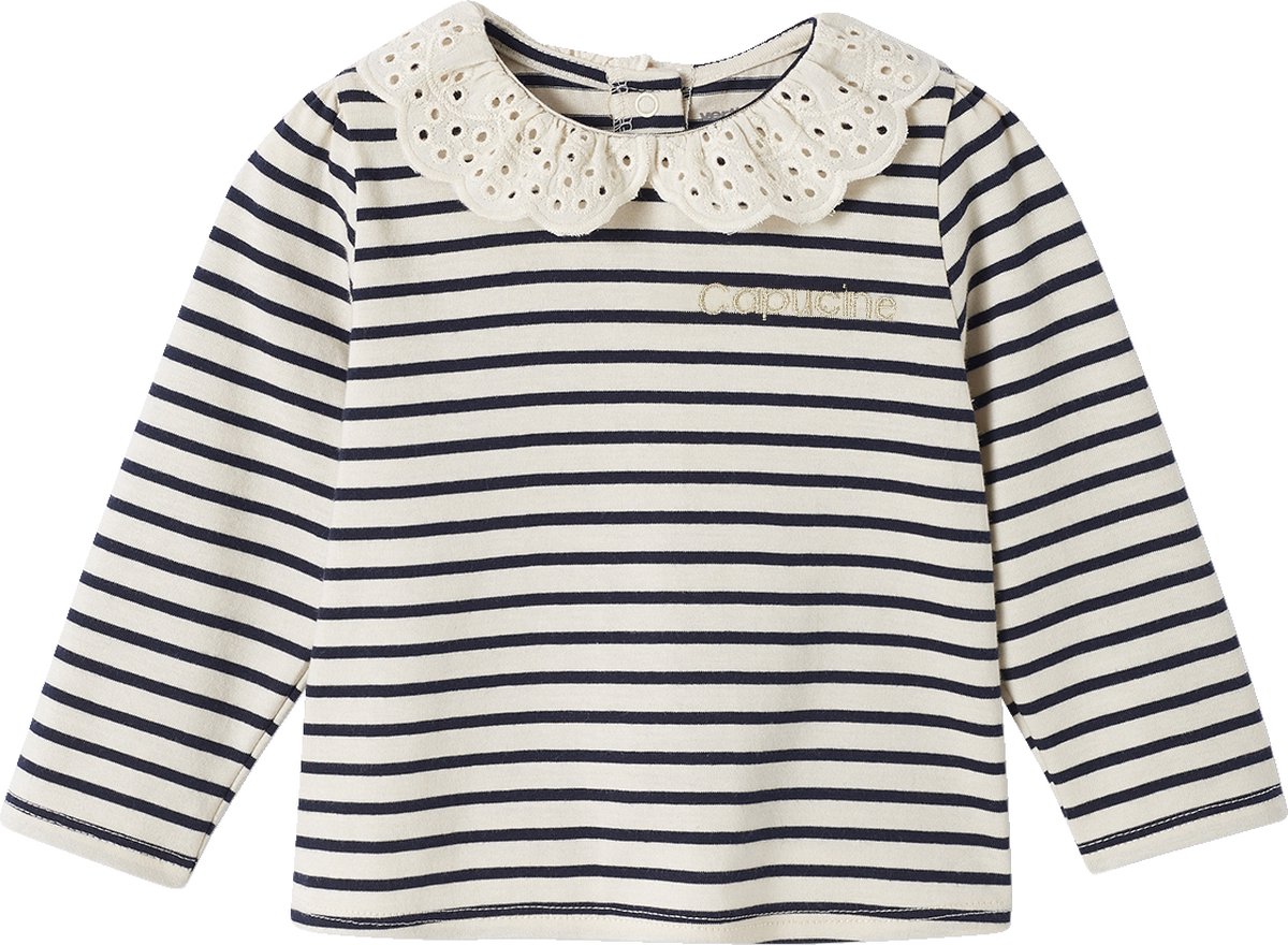 Vertbaudet Baby T-shirt met geborduurde kraag en lange mouwen