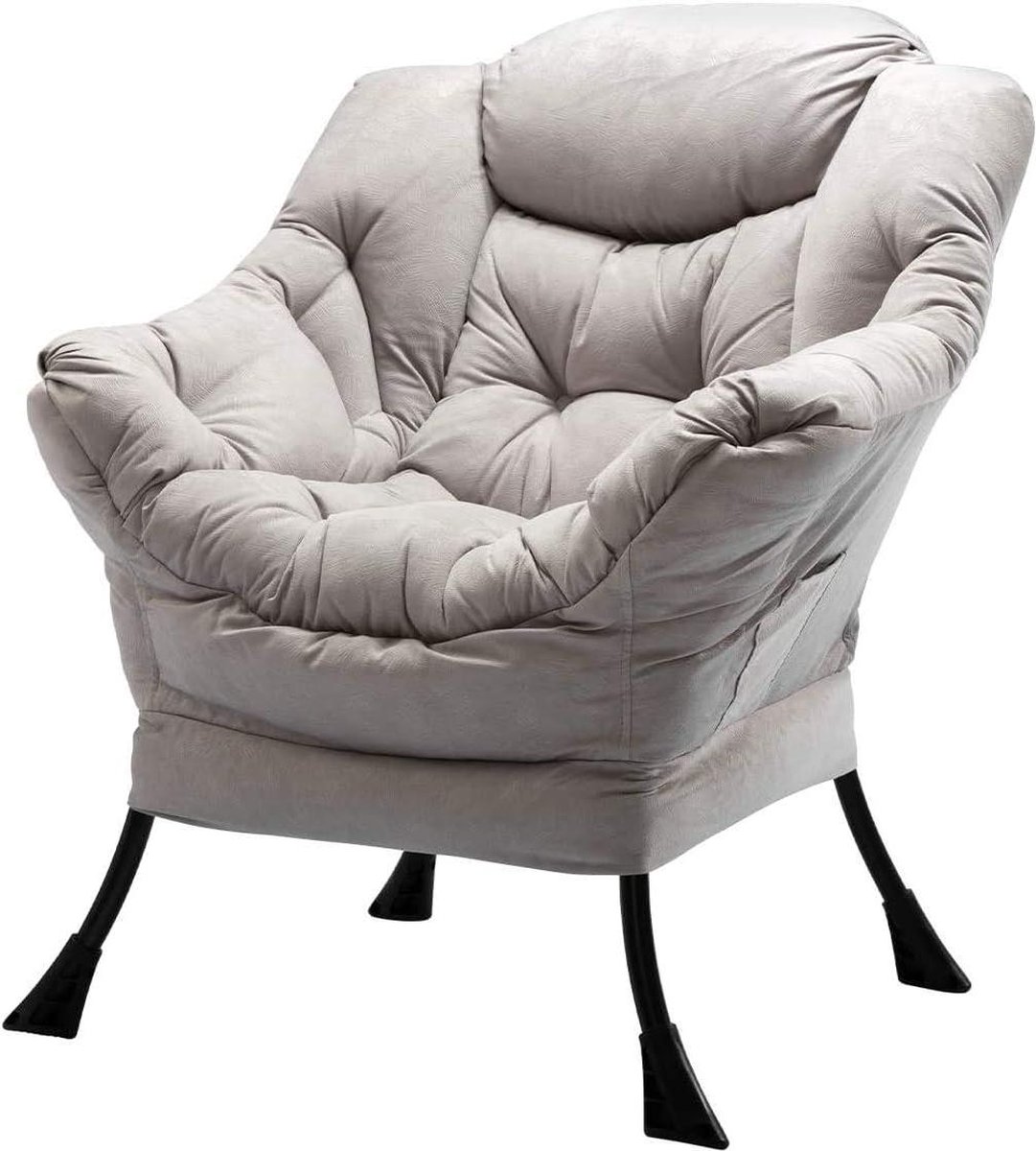 Goedkoopste Relax Armchair with Armrests for Living Room Bedroom - Steel Frame - Grey verschoningsmatje met luieretui