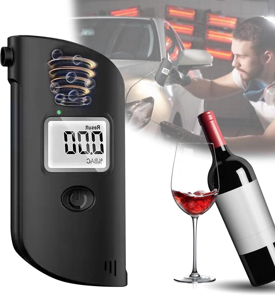 Goedkoopste Alcohol Breathalyzer LCD Portable Breath Analyzer Tester with LED Light High Accuracy Detection alcohol testers
