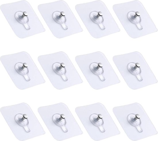 Foto: 12 adhesive hooks for photos transparent hooks without nails wall painting nails wall stickers multi purpose pack of 12 klevende spijker