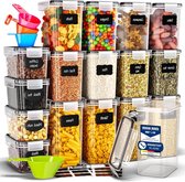 Boîtes de rangement avec couvercle hermétique Set de 16 - Pâtes Muesli Farine - Boîte de rangement Cuisine - Conteneurs de rangement Cuisine - Rangement et organisation Cuisine - Rangement et organisation Kitchen cloche à fromage