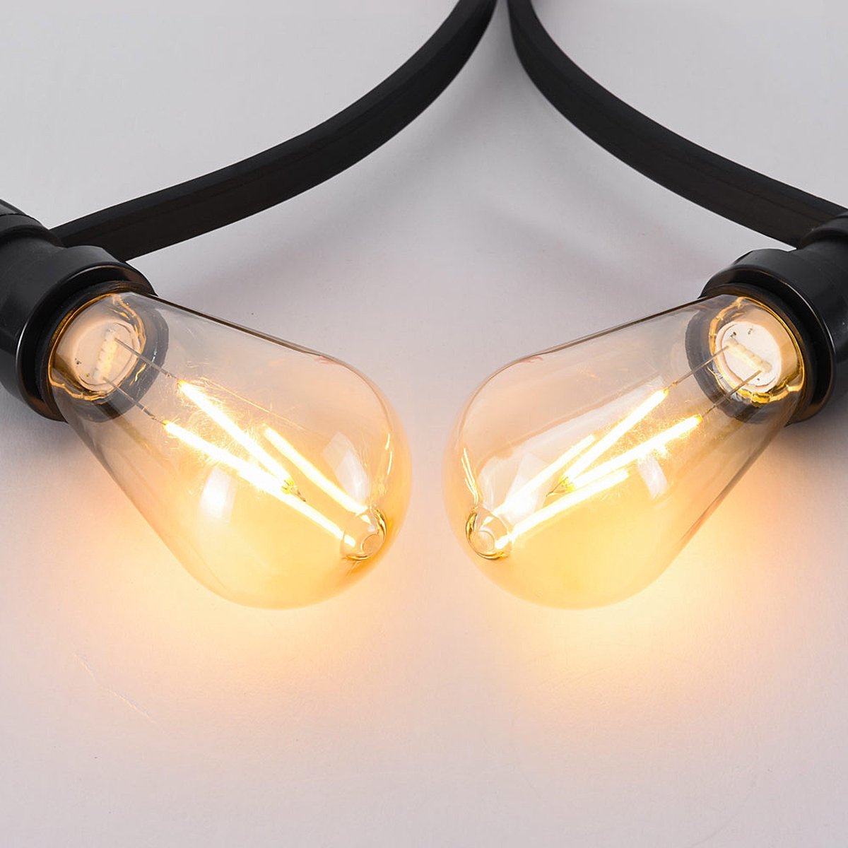 LumenXL lichtsnoer voor buiten 20 meter 20 fittingen - 2,5 watt 2700K LED filament lampen - IP44 dimmer