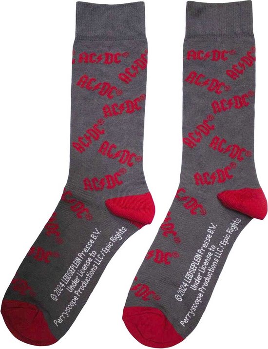 AC/DC - Logo Pattern Sokken - EU 39-45 - Grijs | bol