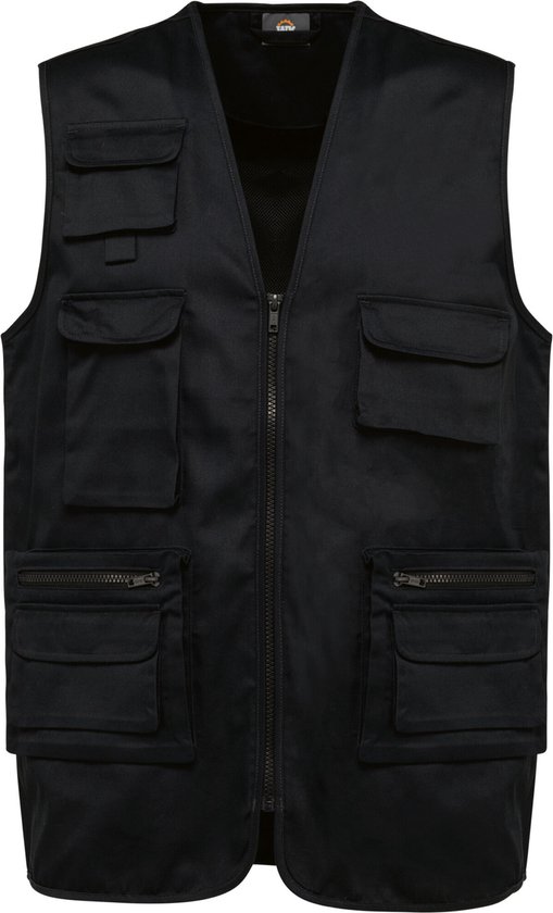 WK. Designed To Work Gevoerd unisex gilet in polykatoen met veel zakken WK609 - Black - XXL