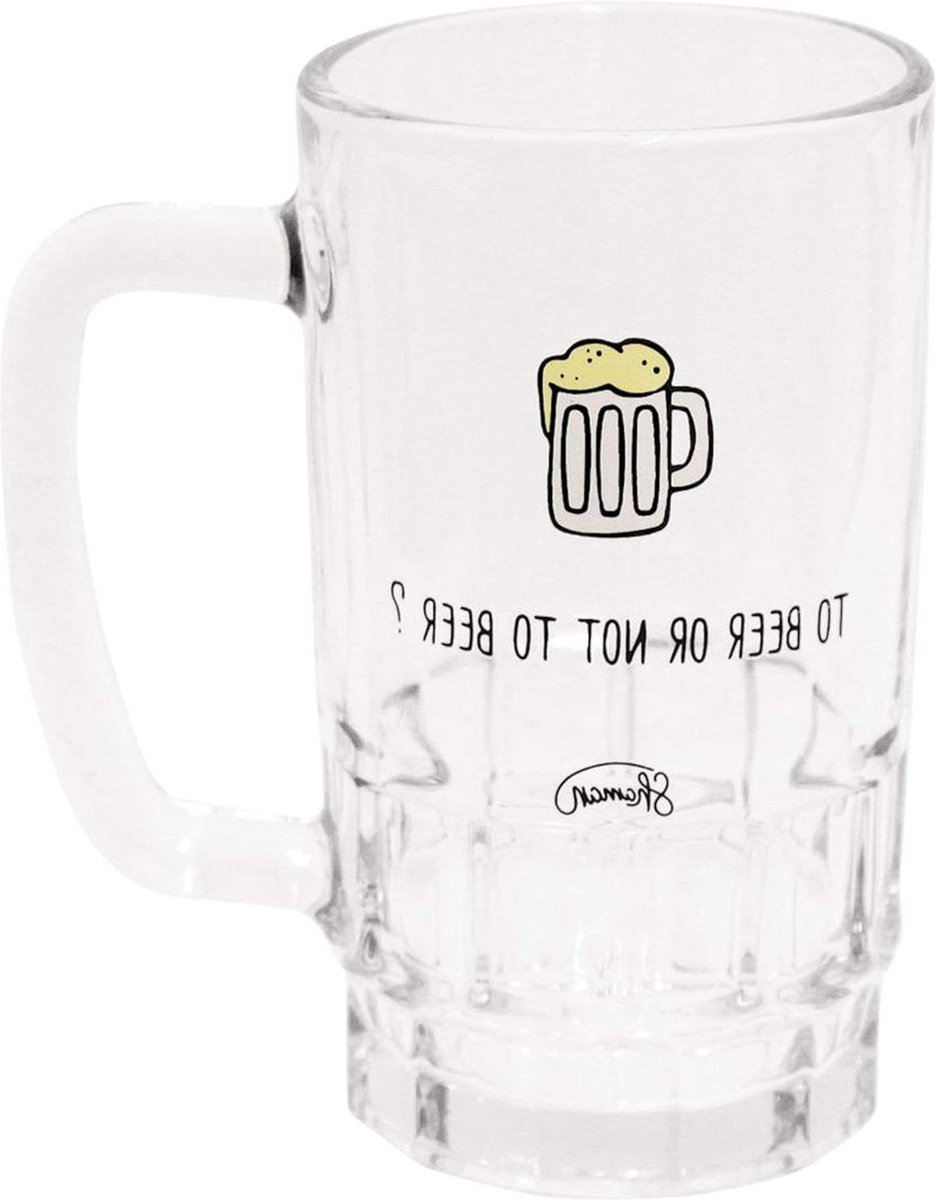 Beer Or ot to Beer transparant glas 12 x 15 cm bierpul