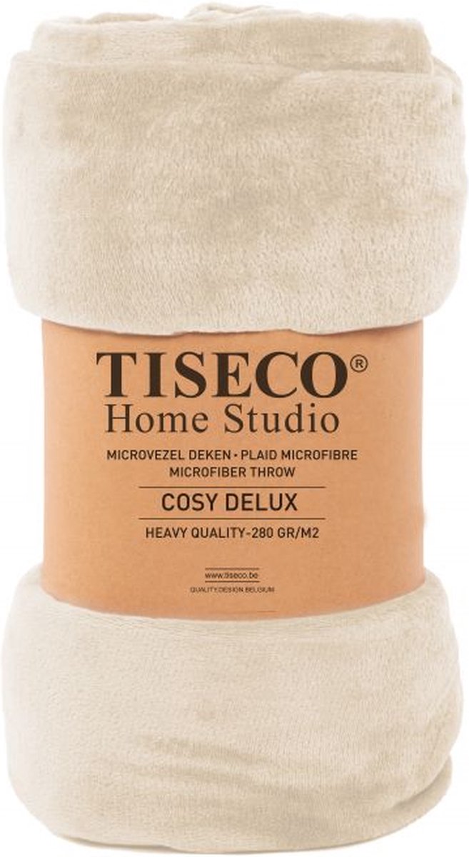 Tiseco Home Studio - Deken COSY DELUX - microflannel - 280 g/m² - 180x220 cm - Ivoor