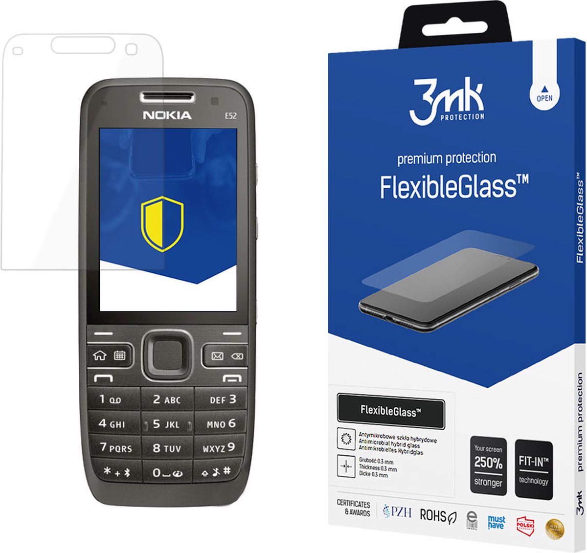 Nokia E52 - 3mk FlexibleGlass