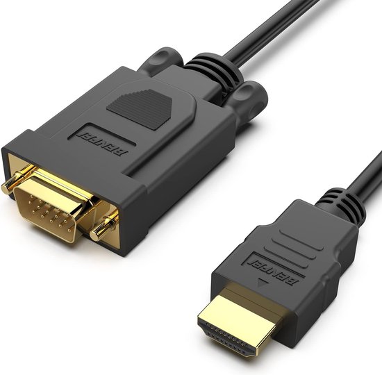 Câble BENFEI HDMI vers VGA 1,8M, unidirectionnel HDMI vers VGA (mâle vers mâle) compatible entre autres Ordinateur, ordinateur portable, projecteur, téléviseur HD et Xbox