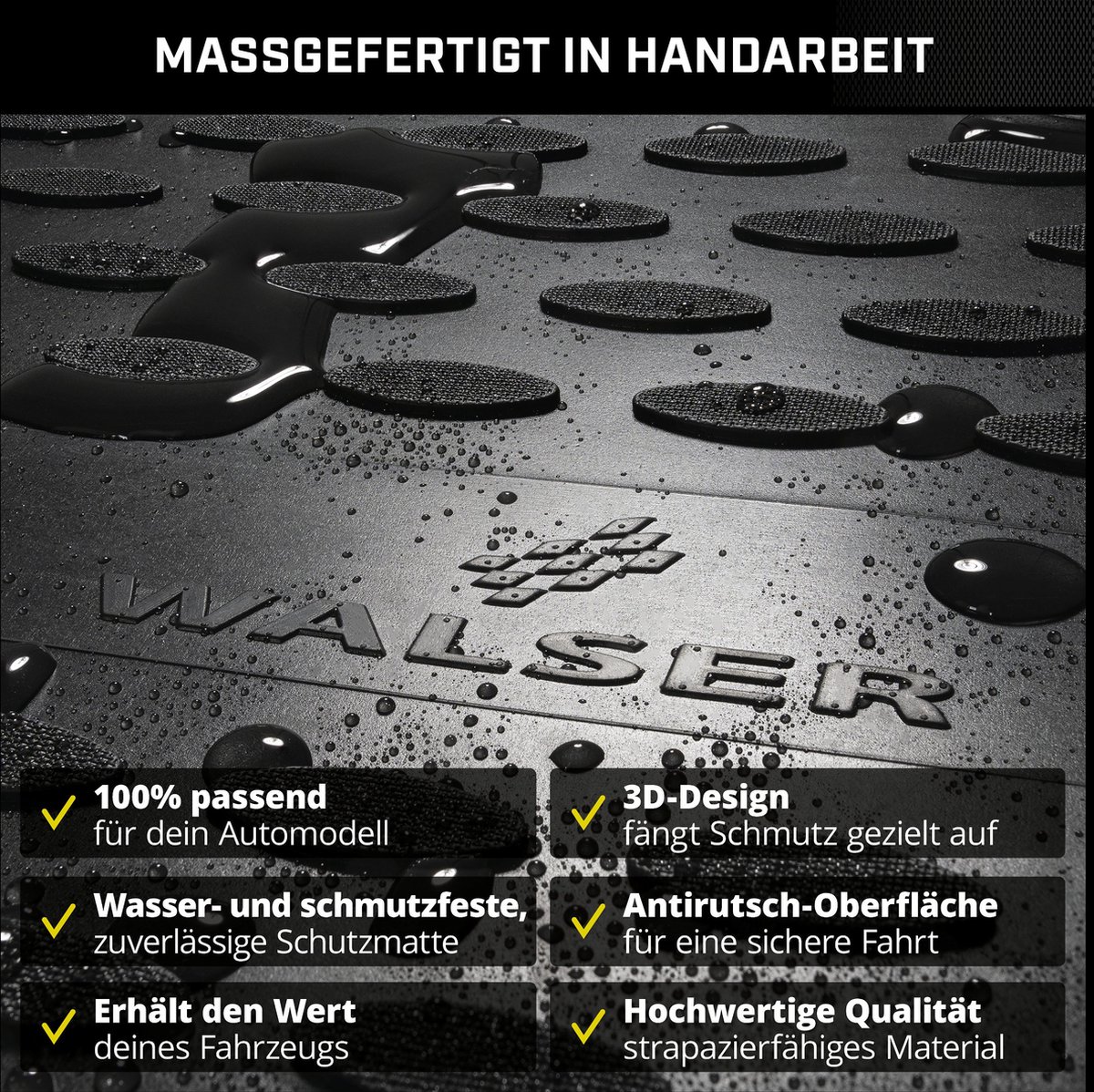 Walser Rubber vloermatten compatibel met Mercedes-Benz GLC 06/2015-2023 - GLC Coupe 06/2016-2023 - custom-fit auto rubber matten - auto vloermatten – foto 6