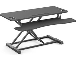 Worktrainer - UPdesk Cross Large - Hoogte 11 cm - 50,5 cm - Breedte 41,5 x 90 cm - Bureau verhoger - Monitor verhoger - In hoogte verstelbaar - Zwart - Gasveer bediening