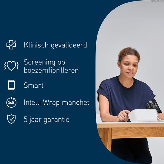 OMRON X7 Smart AFib Bloeddrukmeter voor bovenarm | Check voor AFib bij elke bloeddrukcontrole | Klinisch gevalideerd, inclusief zwangerschap en diabetes | 2 gebruikers | Intelli Wrap Manchet 22-42cm