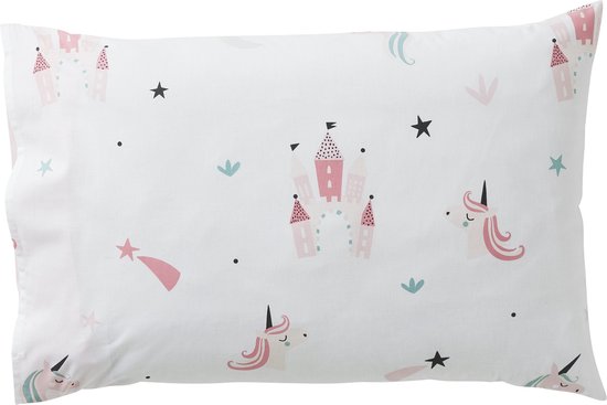 Vertbaudet Parure housse de couette+ taie d'oreiller fille LICORNES MAGIQUES