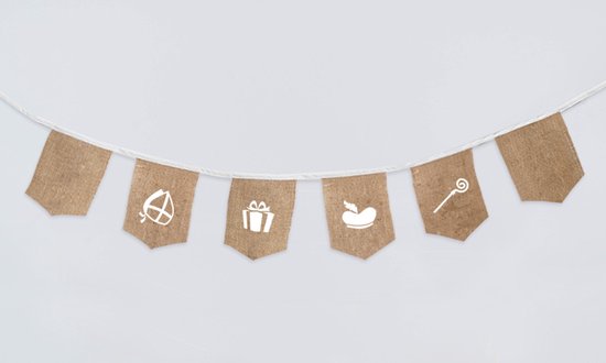 G2PLUS Hessische vlaggenlijn, 15 stuks doe-het-zelf blanco jute - natuurlijke rustieke linnen slinger - 13 x 18 cm voor rustieke bruiloft en verjaardagsfeestjes