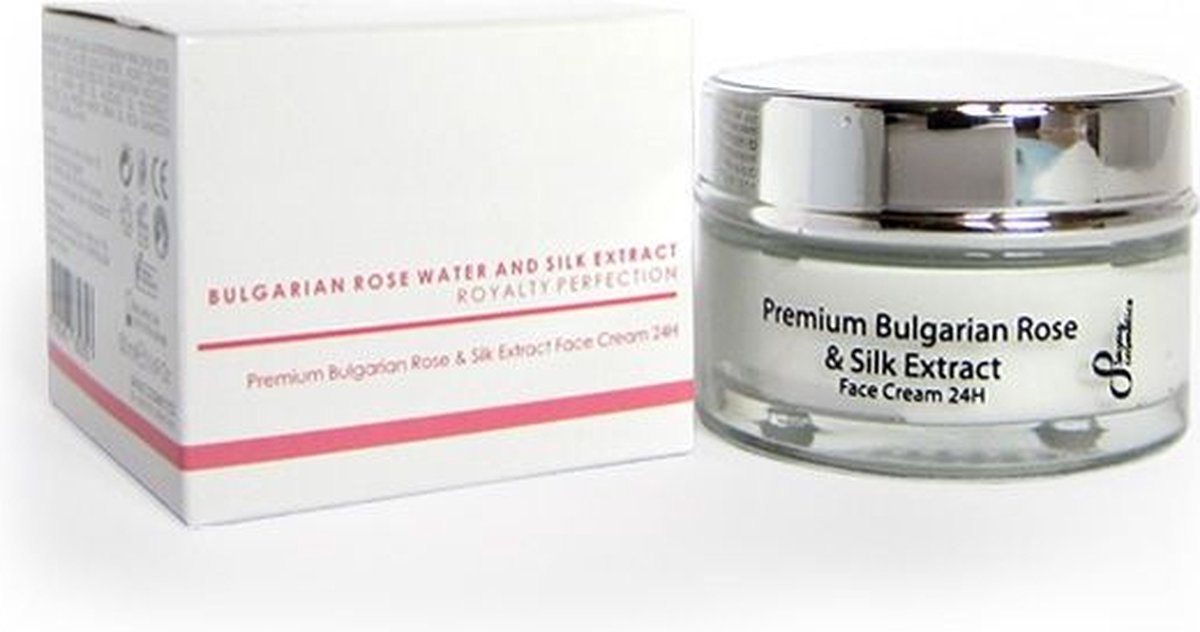 Luxe Premium Bulgaarse Roos & Zijde-extract Gezicht crème - Frisse tint - cacao boter - rozen absulut 50ml