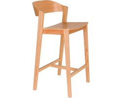Housecraft Living Wooz Barkruk rugleuning 65 cm Eikenhout Naturel