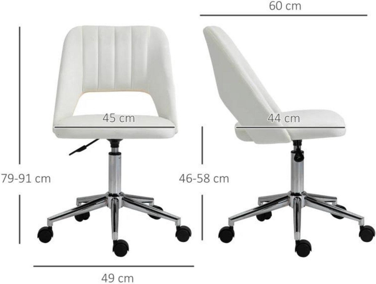 Bureaustoel - Stoelen - Stoel - 49 x 60 x 79-91 cm – foto 5