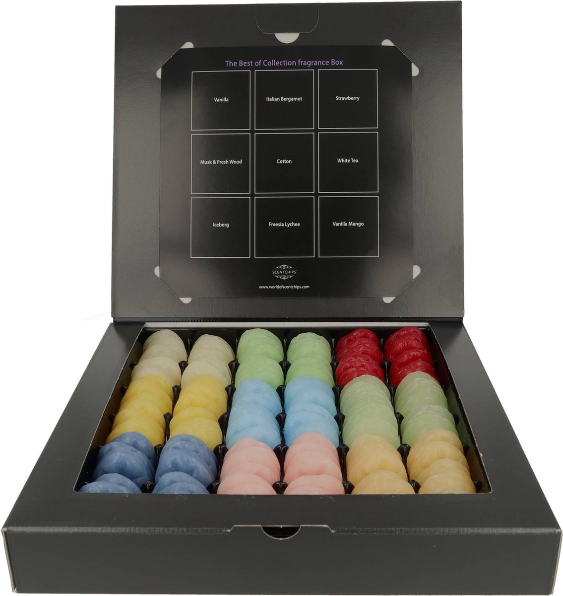Scentchips® Made for Moments Cadeauset – Waxmelts – Geurwax – Geschenkdoos – Huisparfum – Geurbrander – Verzameldoos 144 Geurchips – Made for Moments Giftbox