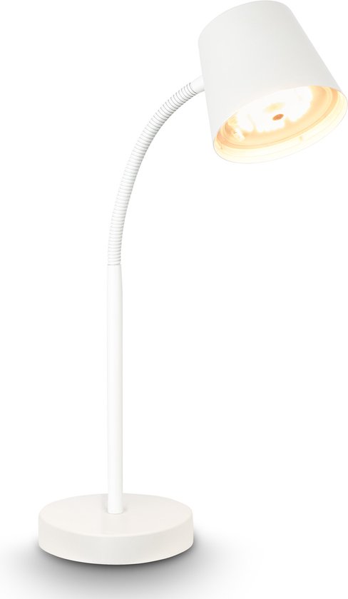 Briloner Biwo - Lampe de table LED sans fil - 7502016 - Dimmable - Rotatif - Tactile - Sans fil - Batterie et source lumineuse remplaçables - 38,5 x 13 x 23 cm - Wit