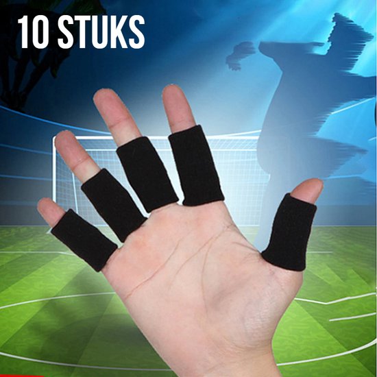 Allernieuwste.nl® 10 PIÈCES NOIRES Protection des Doigts de Sport Volley-ball Basketbal Handball Badminton Fitness Yoga - Protège les Doigts - 10x Zwart