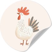 WallCircle® - Behangcirkel 30x30 cm - Muurstickers Kip - Boerderij - Dieren - Muurcirkel - Kinderkamer accessoires - Decoratie babykamer - Wandcirkel zelfklevend