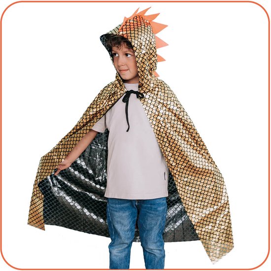 Halloween kostuum voor Kinderen - Volwassenen - Dino pak - Cape - Goud