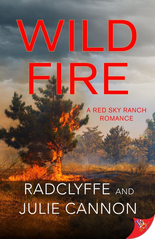 Boekomslag met de titel "WILD FIRE" in rode letters, met op de achtergrond een brandende boom en rokende bossen.