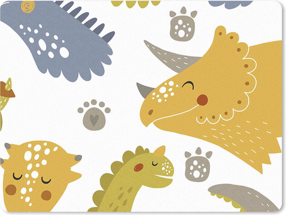 Muismat 23x19 cm - Mousepad Dinosaurus - Patronen - Jongens - Dino - Kinderen - Muismatten