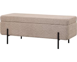 Giga Meubel Opbergbank Jari - 110x45x40cm - Taupe Bouclé