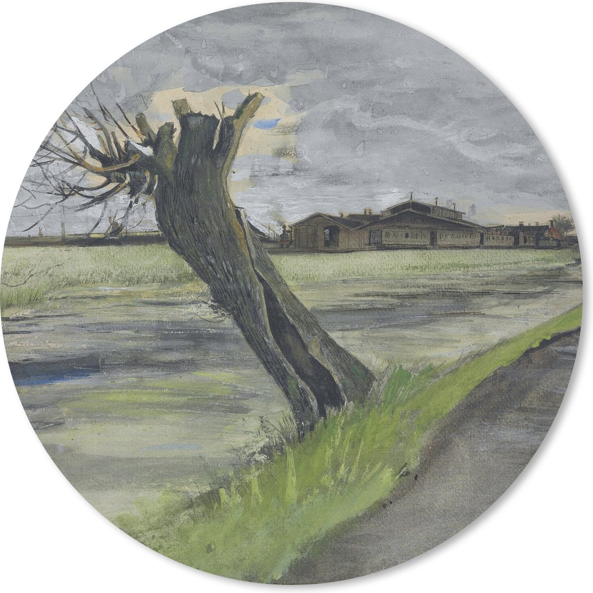 Muismat rond 20x20 cm - Mousepad Knotwilg - Vincent van Gogh - Ronde muismatten