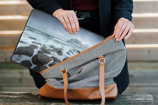 Pochette ordinateur 13 pouces 34x24 cm - Plage et mer - Pochette Macbook & Laptop imprimé photo mer de Norvège - Pochette ordinateur portable avec photo