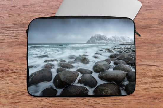 Pochette ordinateur 13 pouces 34x24 cm - Plage et mer - Pochette Macbook & Laptop imprimé photo mer de Norvège - Pochette ordinateur portable avec photo