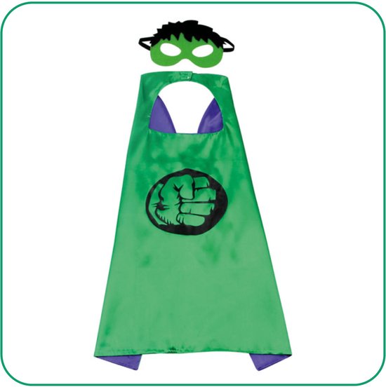 Hulk Carnavalskleding kinderen - Cape - Masker - Superheld - Groen Monster - Verkleden