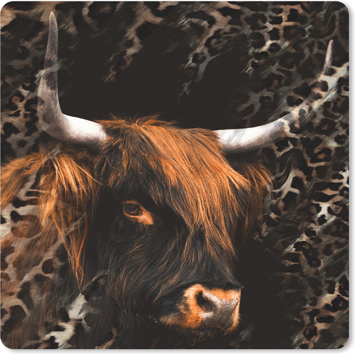Muismat 20x20 cm - Mousepad Dier - Schotse Hooglander - Wild - Muismatten