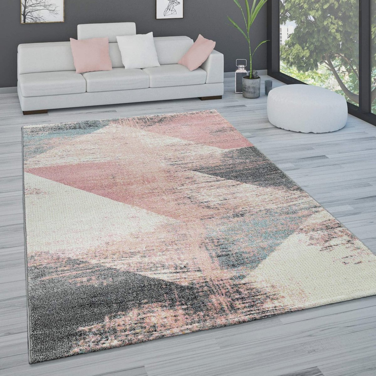 Vloerkleed Laagpolig Pastel Vintage Look Abstract Patroon 60x100 cm
